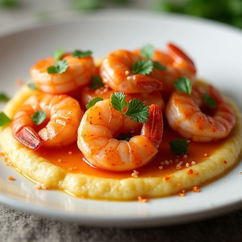 Spicy Pan-Seared Shrimp with Creamy Grits