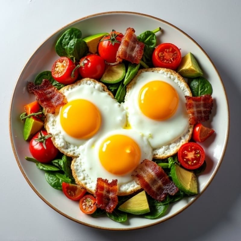 Sheet Pan Eggs with Roasted Vegetables and Crispy Turkey Bacon