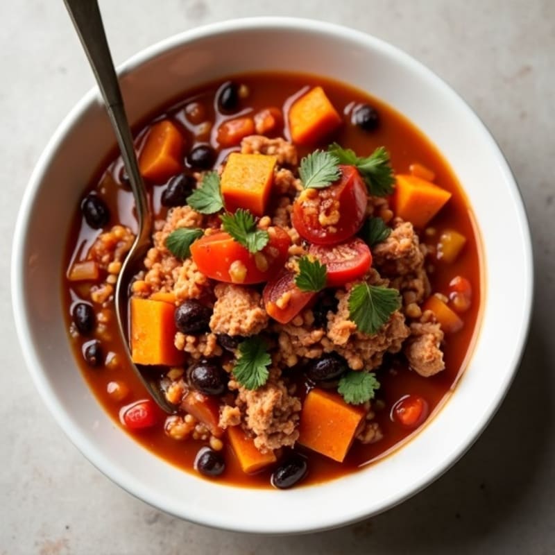 Hearty Turkey Chili with Sweet Potato and Black Beans