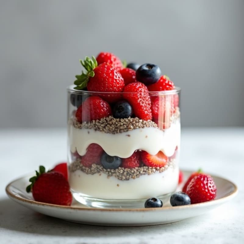 Silky Greek Yogurt Parfait with Chia Seeds and Mixed Berries