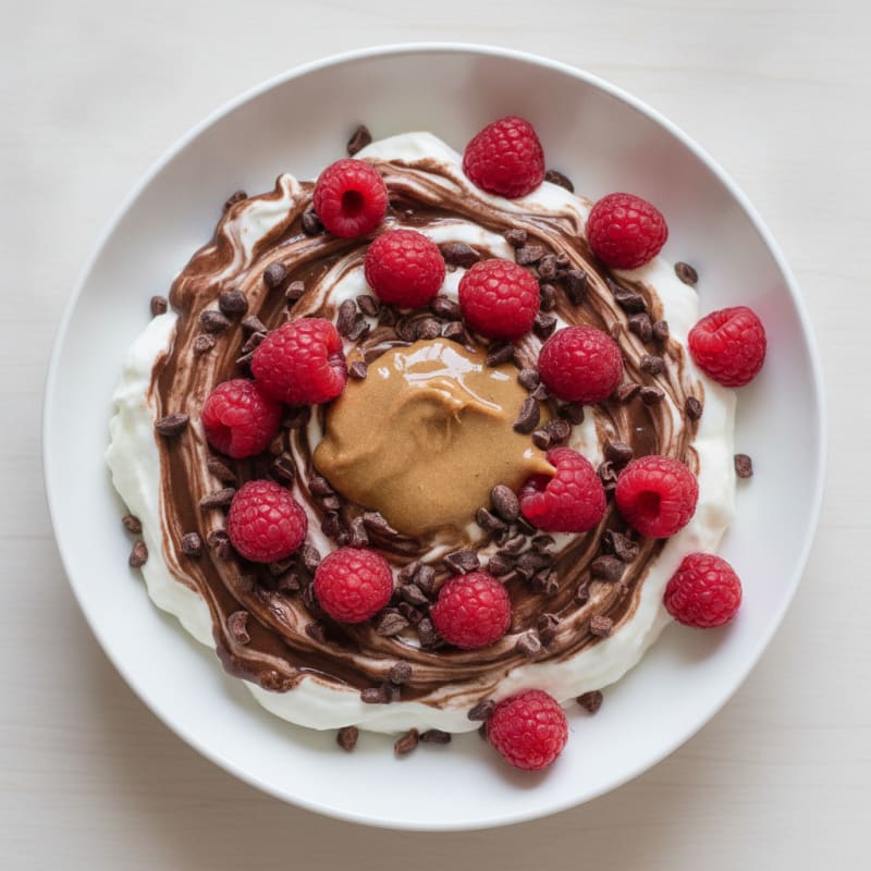 Creamy High-Protein Greek Yogurt with Chocolate Protein Powder