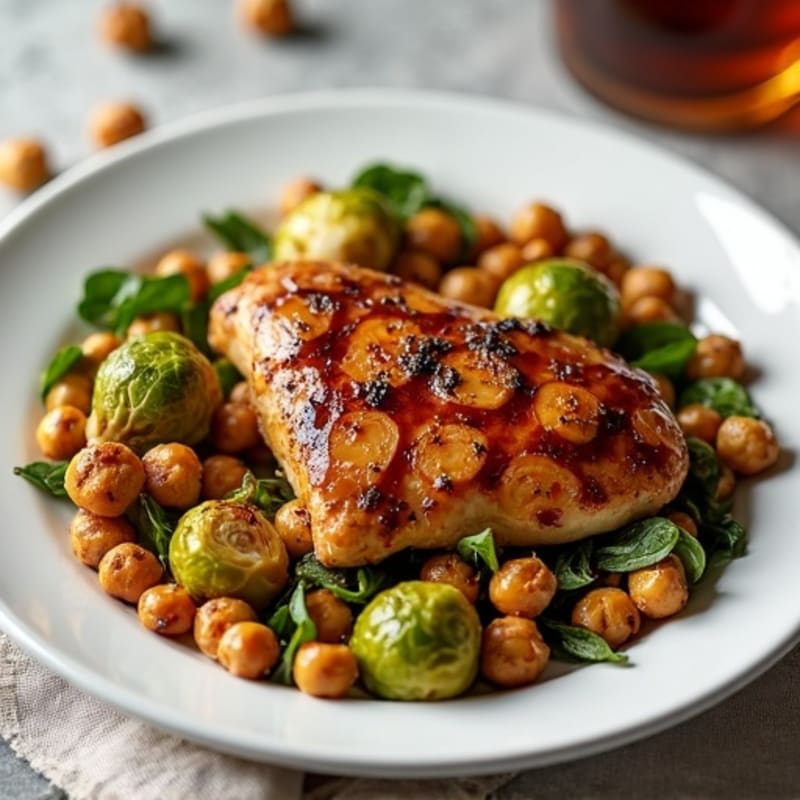 Balsamic Chicken and Crispy Roasted Brussels Sprouts