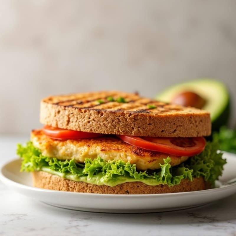 Grilled Chicken Sandwich with Creamy Avocado and Crunchy Lettuce