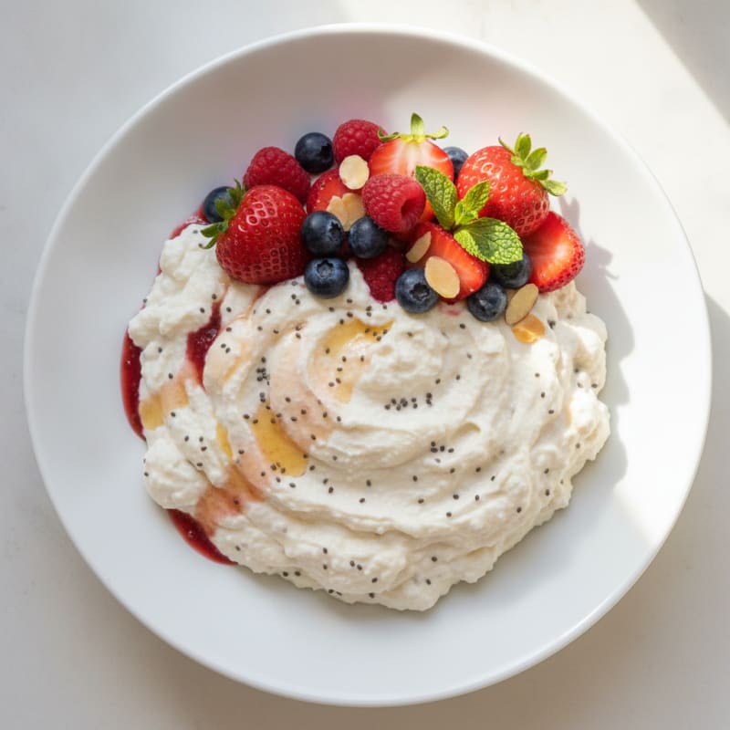 Silky Greek Yogurt Protein Mousse with Berries