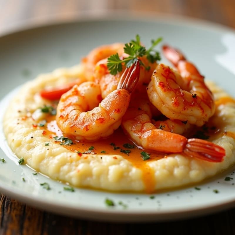 Spicy Pan-Seared Shrimp with Creamy Grits