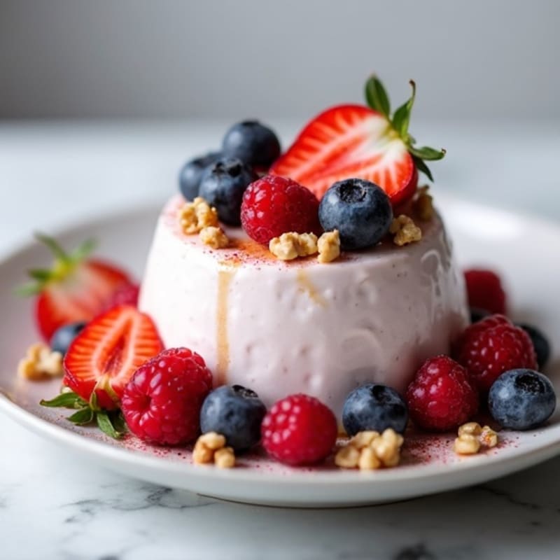 Greek Yogurt Protein Mousse with Mixed Berries