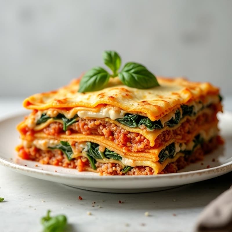 Lean Ground Turkey and Spinach Whole Wheat Lasagne