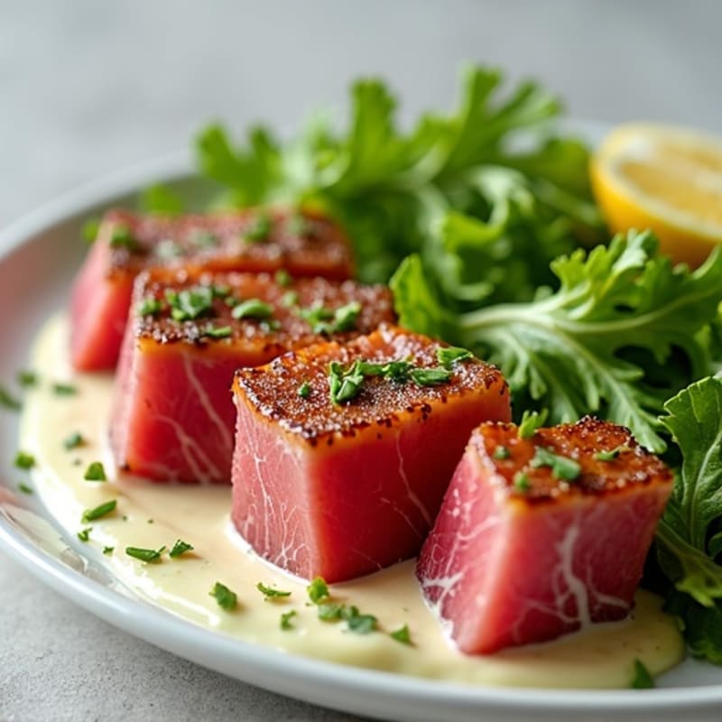 Fresh Seared Ahi Tuna with Creamy Wasabi Mayo