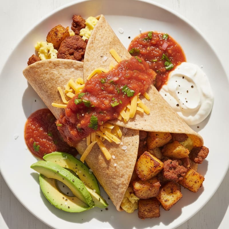 Hearty Breakfast Burrito with Chorizo and Potatoes