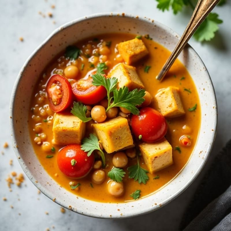 Creamy Spiced Coconut Lentil Stew with Fresh Cilantro