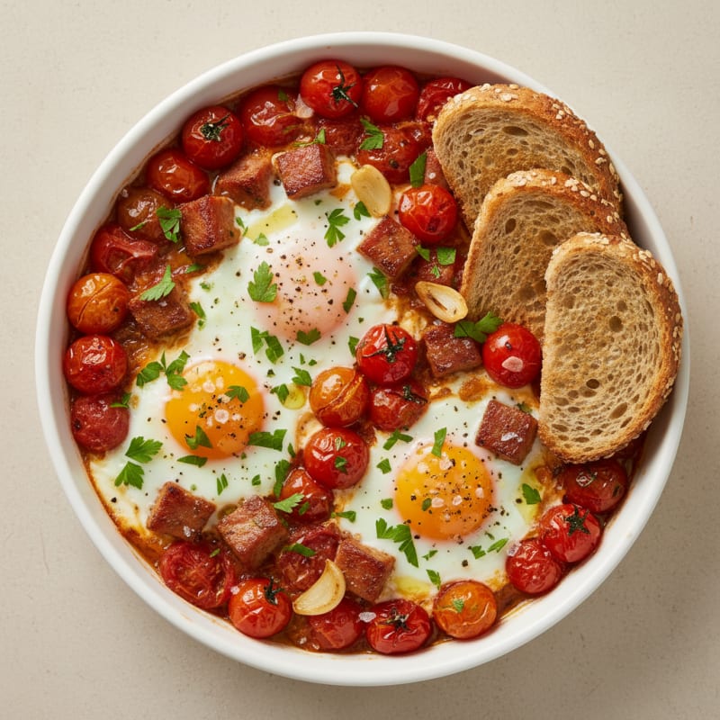 Baked Eggs with Roasted Tomatoes