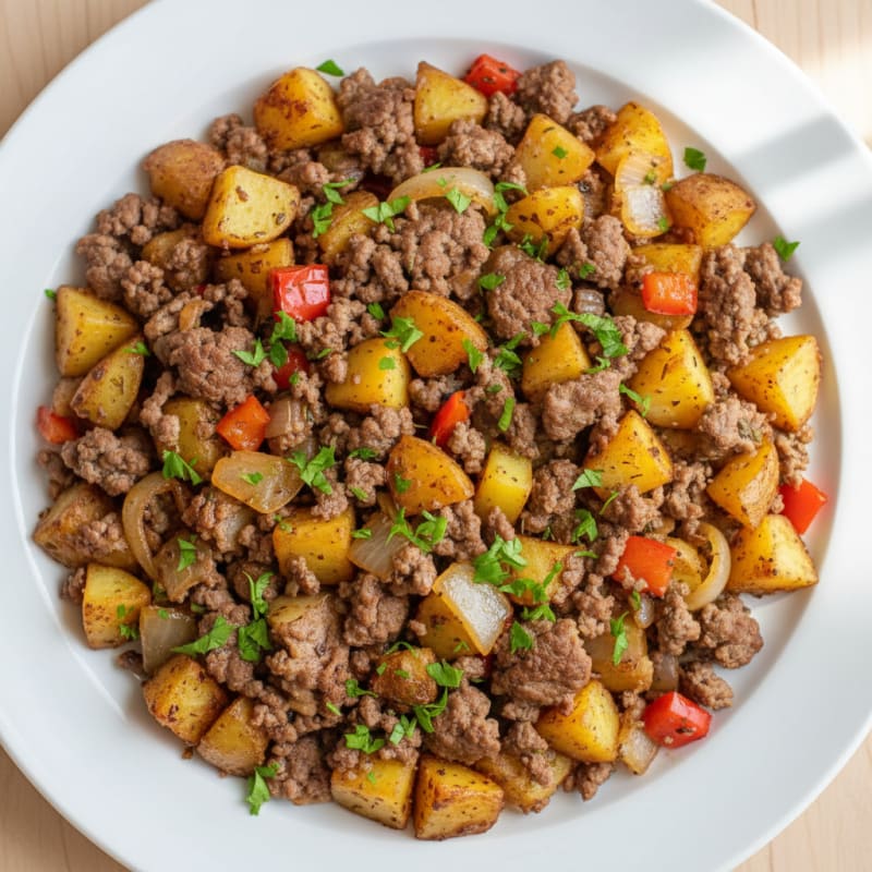 Crispy Ground Beef and Potato Hash