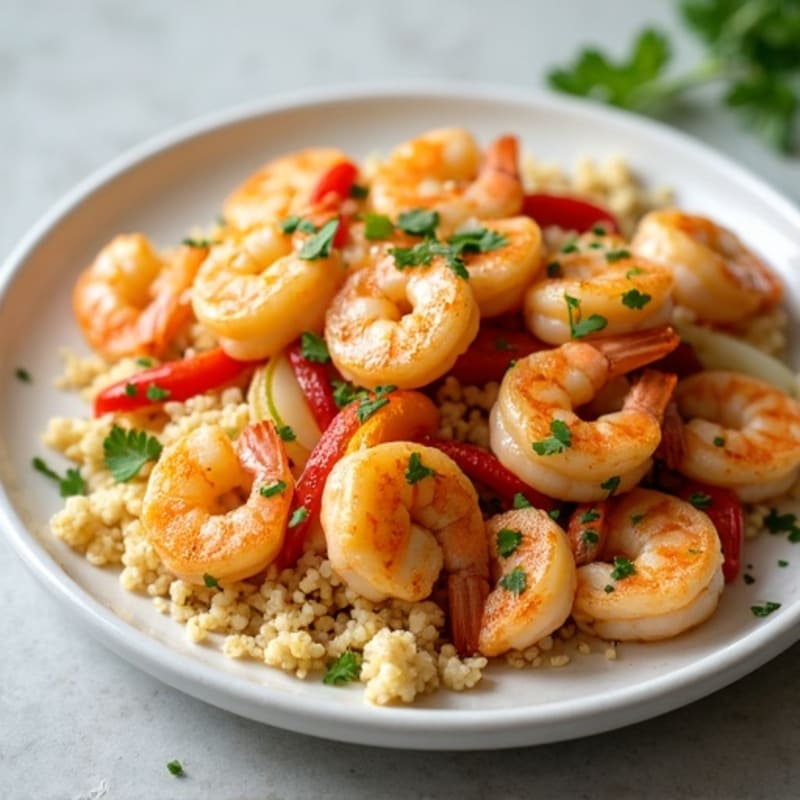 Cauliflower Rice Garlic Shrimp Stir-Fry
