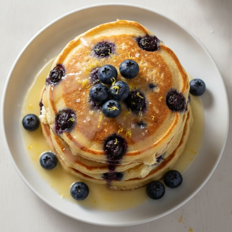 Blueberry Ricotta Pancakes with Lemon Zest