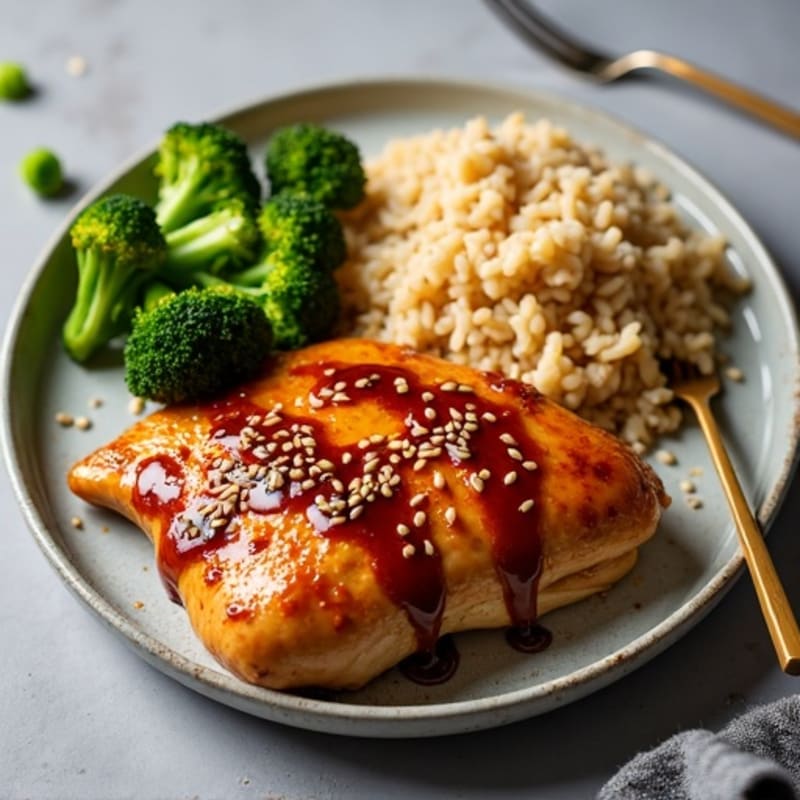 Baked Teriyaki Chicken with Crispy Roasted Broccoli