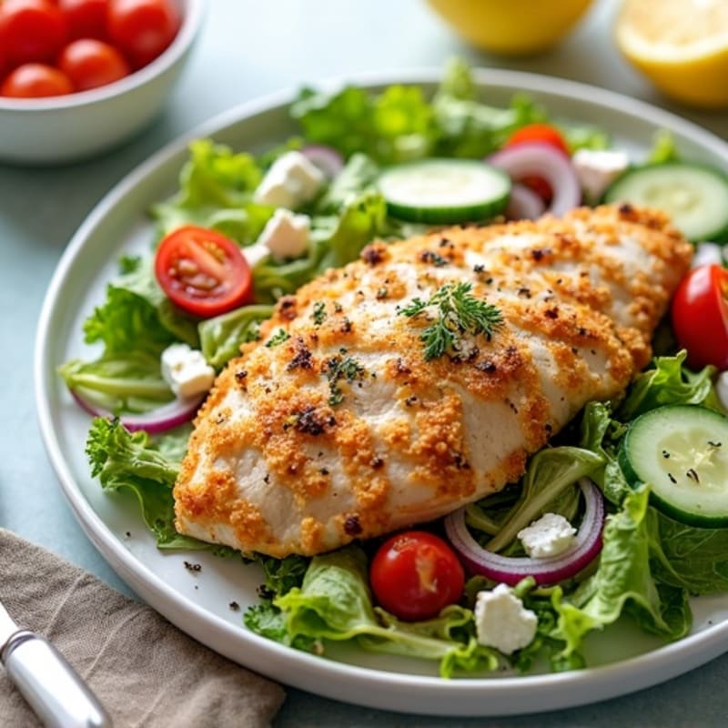 Crispy Lemon-Herb Chicken and Feta Salad