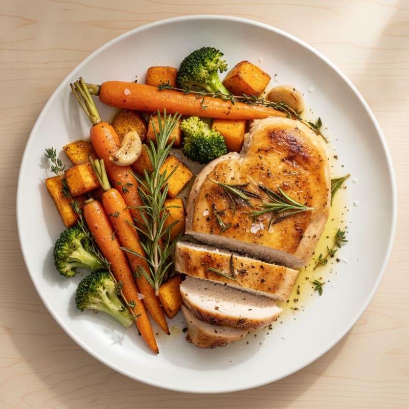 Roasted Chicken with Herbs and Vegetables