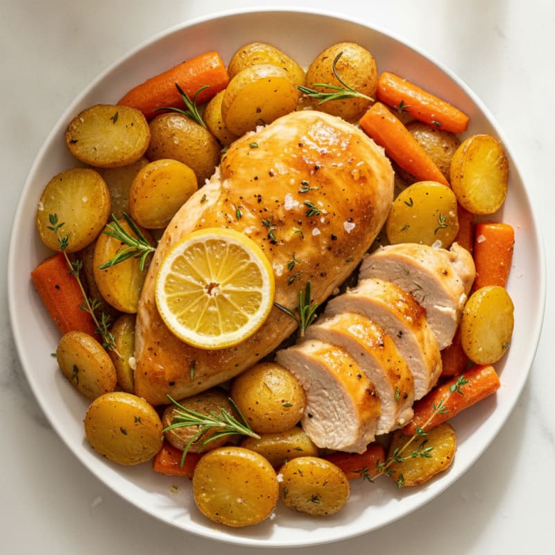 Lemon Herb Roasted Chicken with Root Vegetables