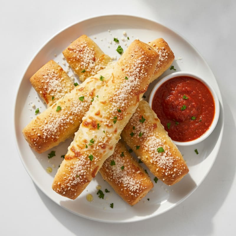 Garlic Parmesan Breadsticks with Marinara