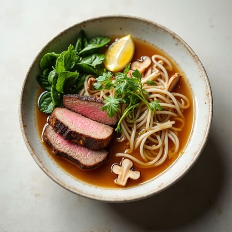 Ginger-Lemongrass Beef Bone Broth Noodle Bowl