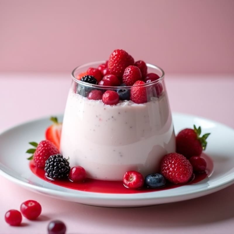 Greek Yogurt Protein Mousse with Mixed Berries