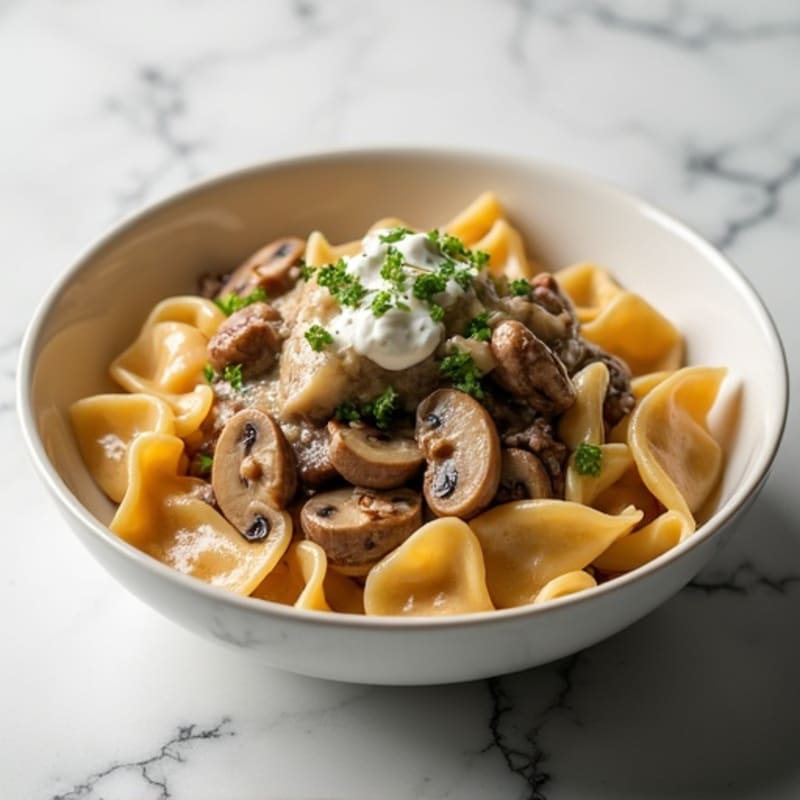 Creamy Lean Beef Stroganoff with Mushrooms