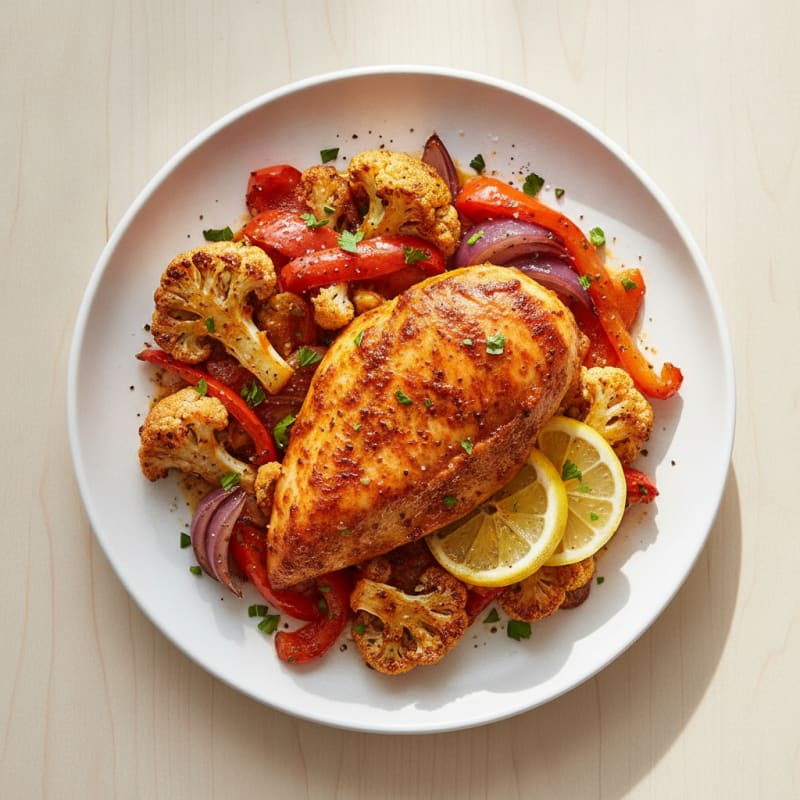 Spicy Harissa Chicken with Roasted Vegetables