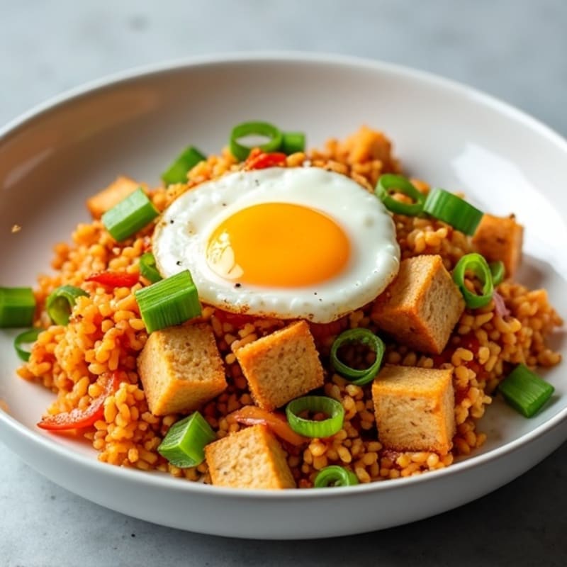Crispy Cauliflower Rice Kimchi Stir-Fry