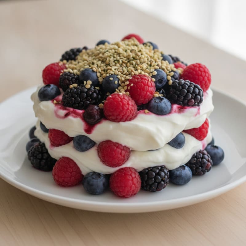 Greek Yogurt Protein Parfait with Mixed Berries