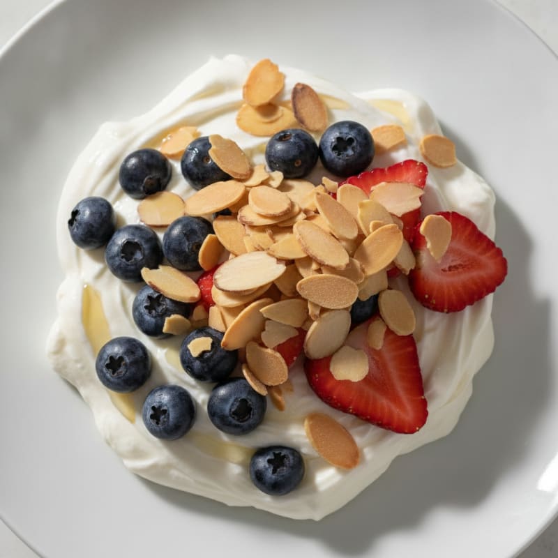 Creamy Greek Yogurt Protein Parfait with Berries and Almonds