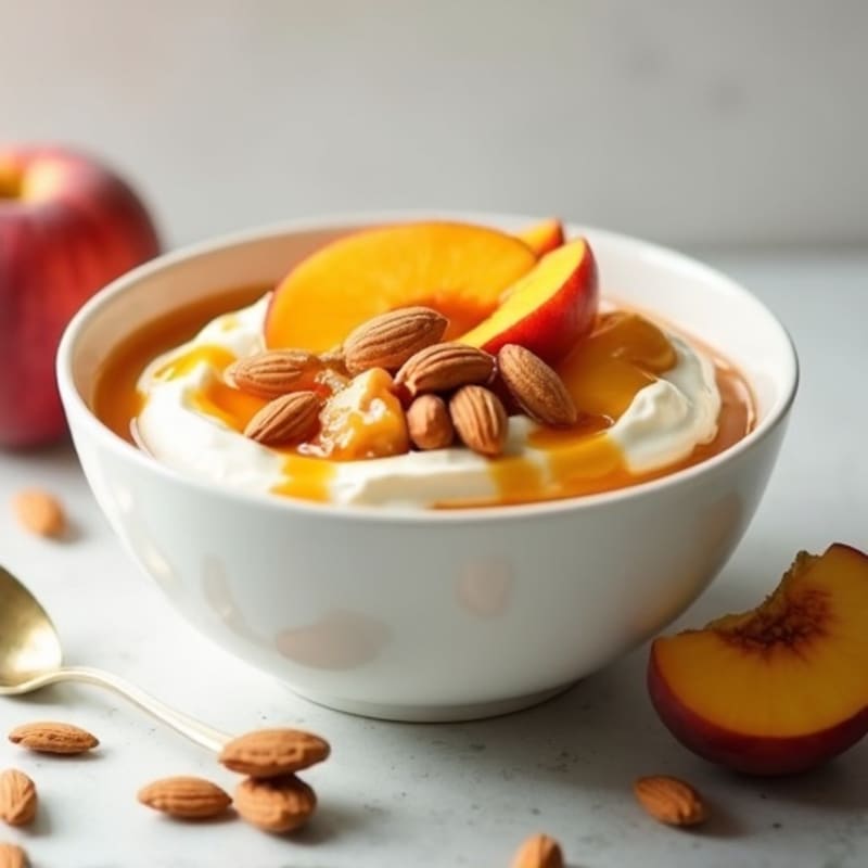 Honey-Vanilla Greek Yogurt Bowl with Fresh Peaches