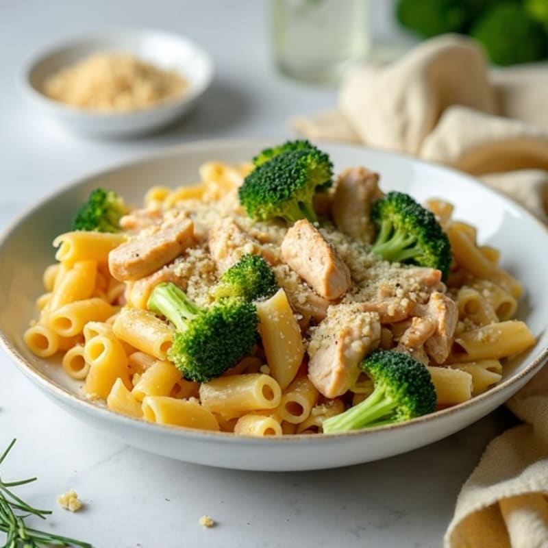 Creamy Baked Chicken and Broccoli Pasta
