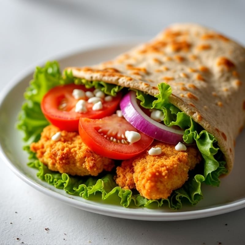 Crispy Buffalo Chicken Wrap with Fresh Veggies