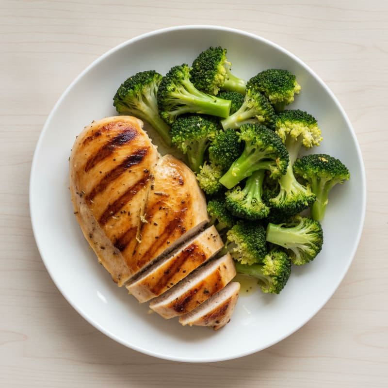 Grilled Chicken Breast with Steamed Broccoli
