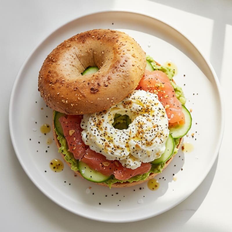 High-Protein Avocado Everything Bagel