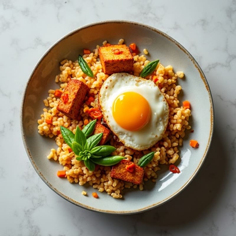Crispy Cauliflower Rice Kimchi Stir-Fry
