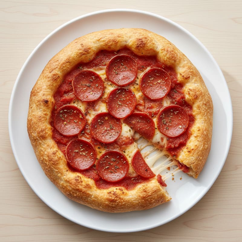 Crispy Pepperoni Stuffed Crust Pizza