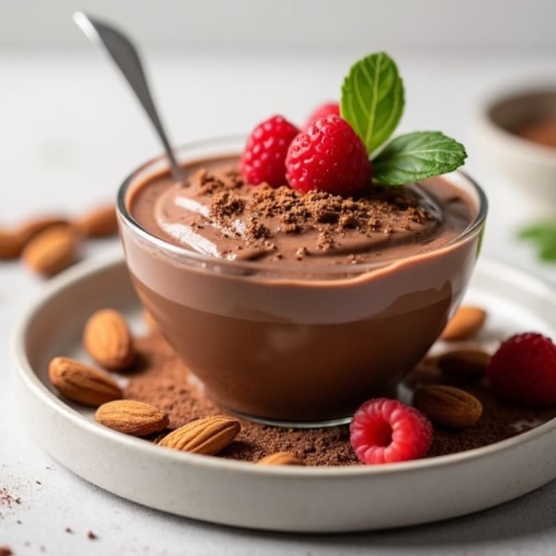 Silky Chocolate Protein Pudding with Almonds