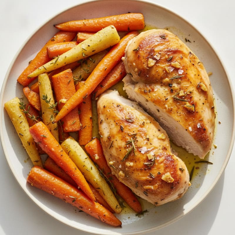 Garlic Herb Roasted Chicken with Root Vegetables