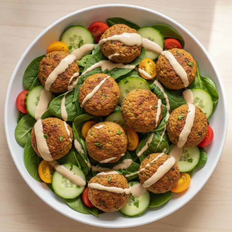 Falafel Bowl with Tangy Tahini Sauce