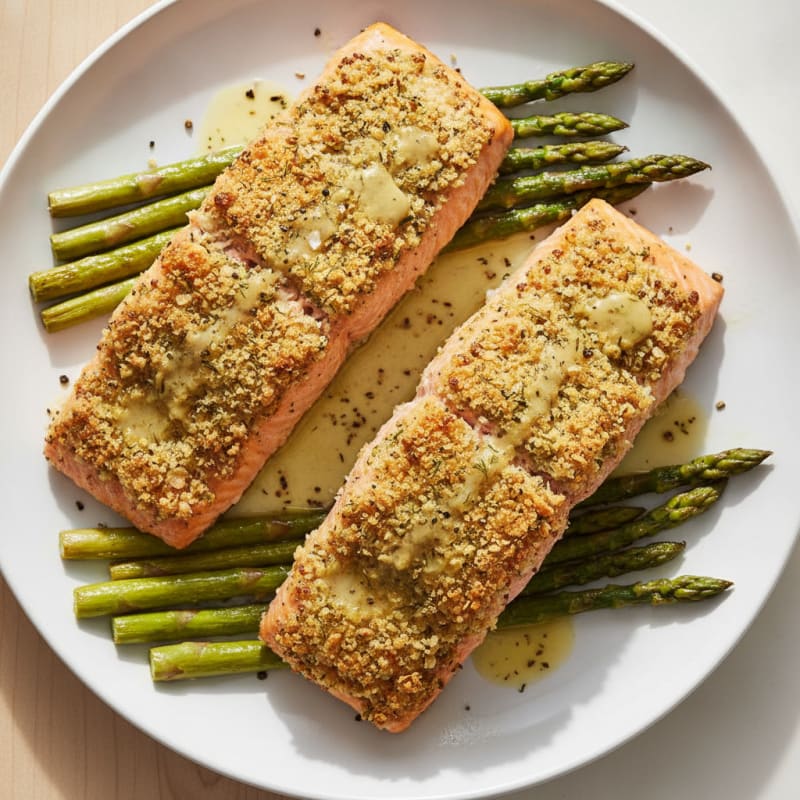 Herb-Crusted Salmon with Roasted Asparagus