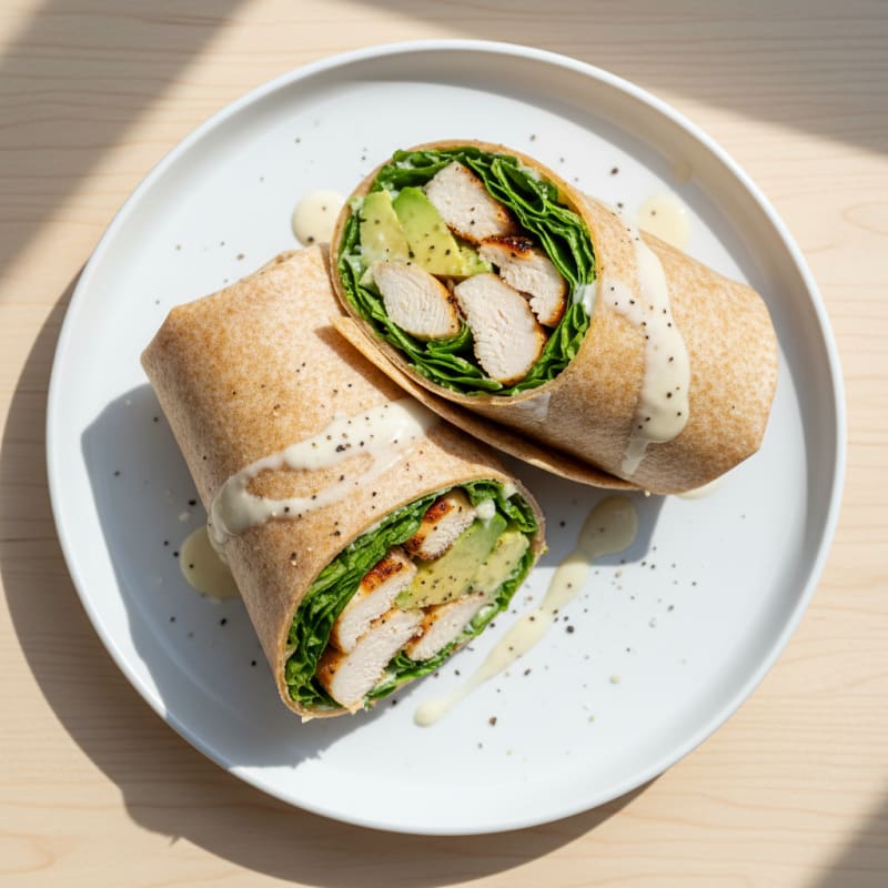 Creamy Chicken Caesar Wraps