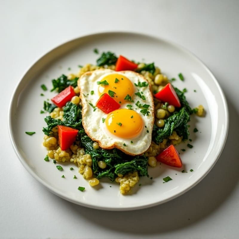 Basic Scrambled Eggs with Sautéed Greens