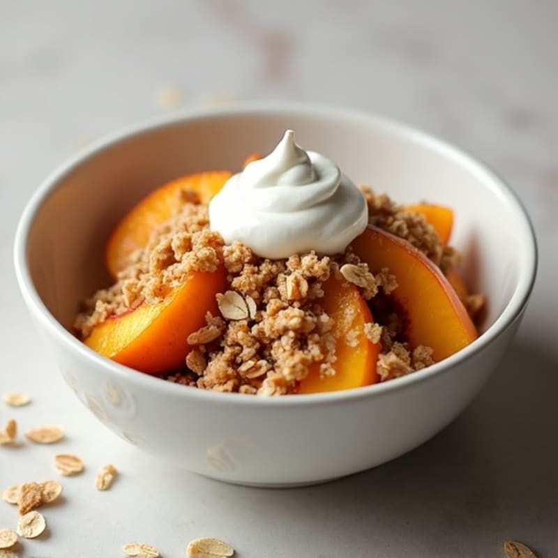 Baked Peaches with Crispy Oat Crumble