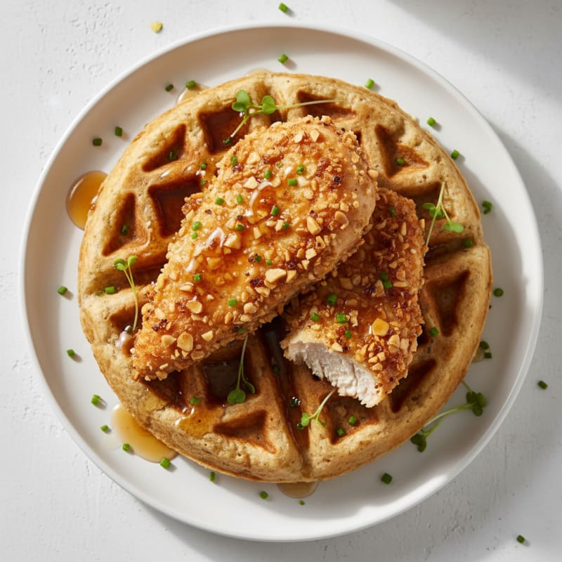 Golden Crispy Chicken and Waffles