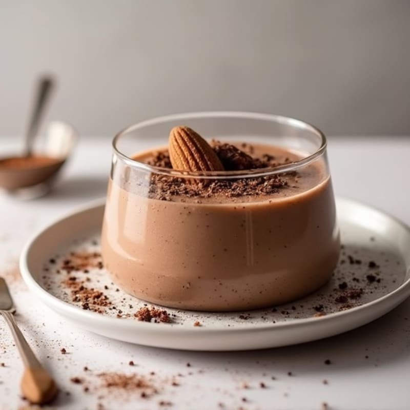 Protein Chocolate Almond Mousse with Chia Seeds