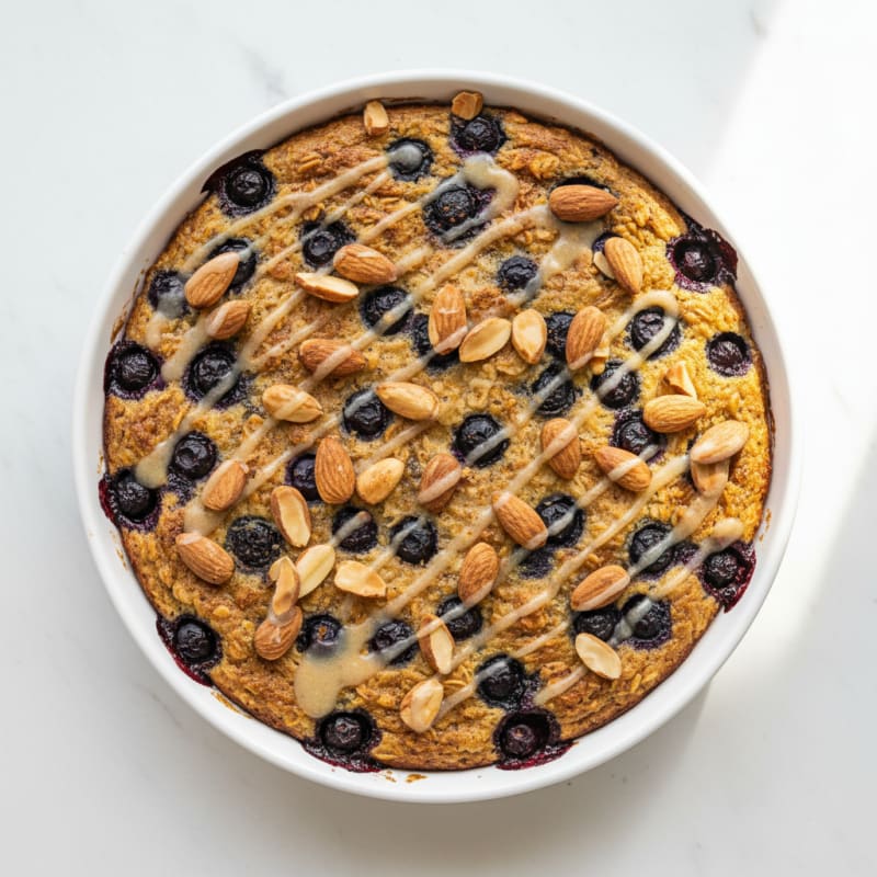 Baked Berry Oatmeal with Toasted Almonds
