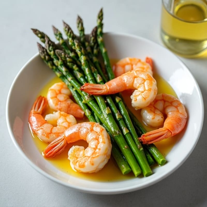 Lemon Garlic Shrimp with Roasted Asparagus