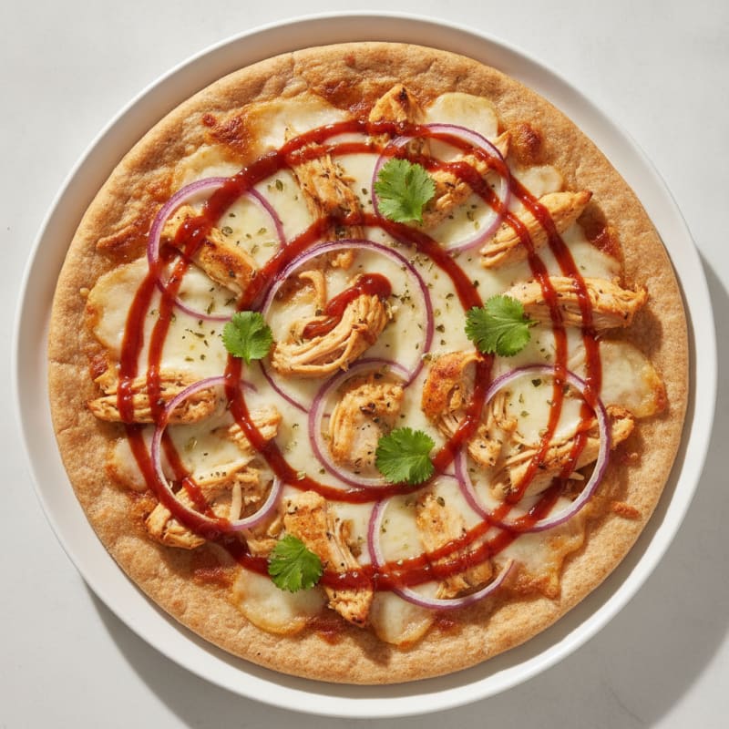 High-Protein BBQ Chicken Pizza with Red Onion