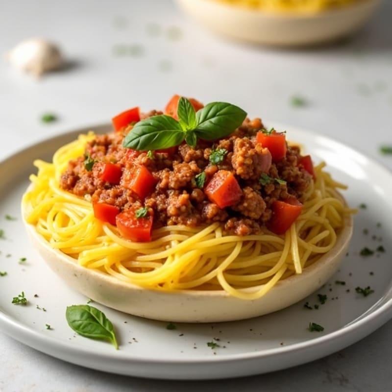 Spaghetti Squash with Hearty Turkey Meat Sauce